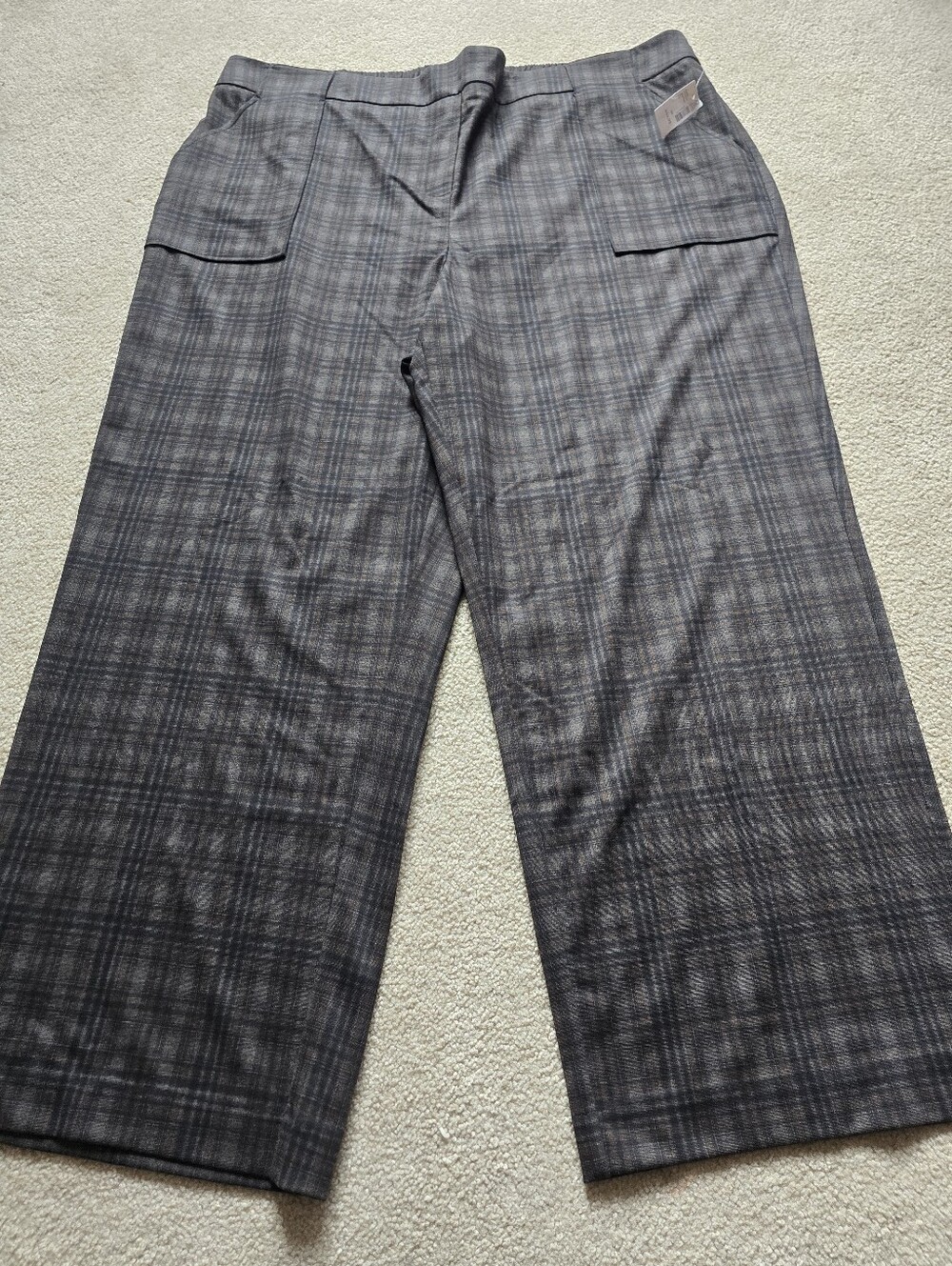NWT Penningtons Plus Size 3X Plaid Wide Leg Career Pants